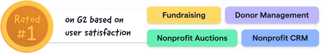 Rated #1 for fundraising, donor management, nonprofit auctions, and nonprofit CRM!