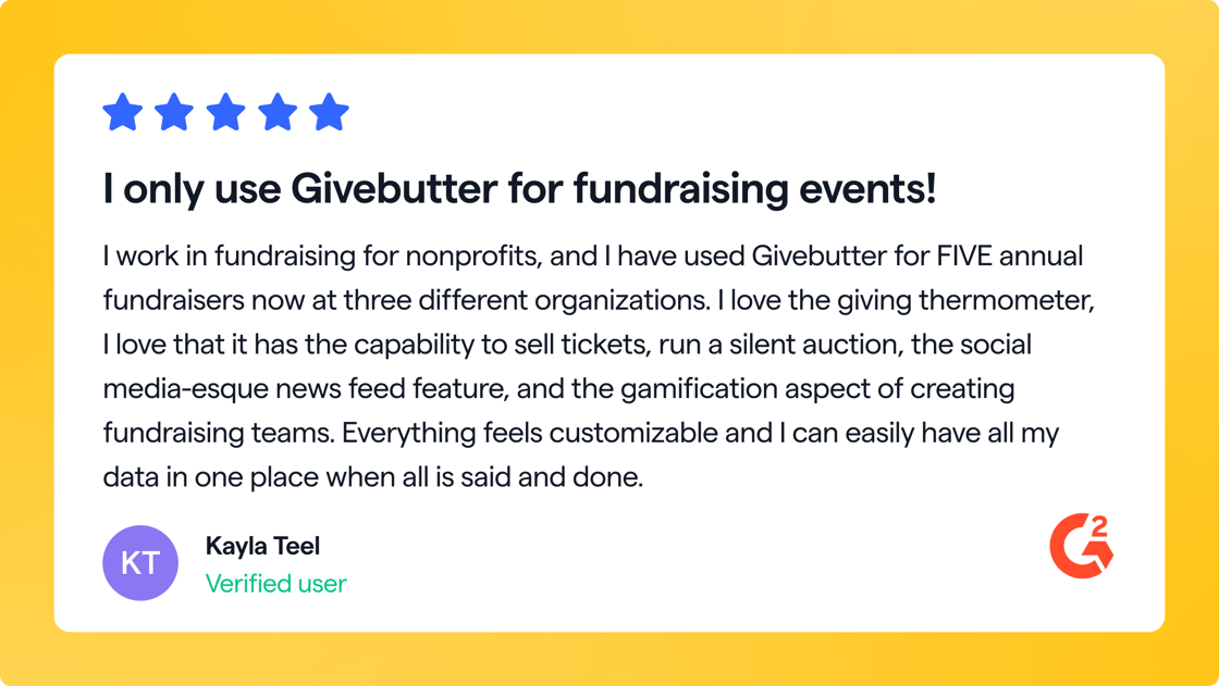 I only use Givebutter for fundraising events